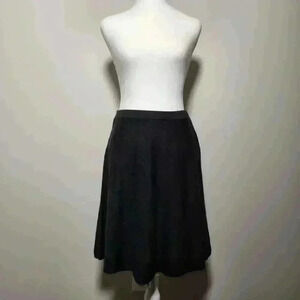 Eileen Fisher 100% Merino Wool Italian Knit A-Line Pleated Skirt